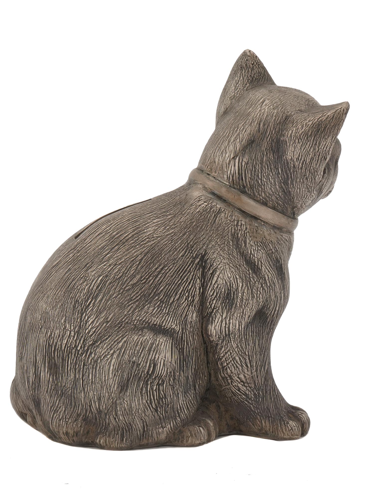 RUSSIAN 84 SILVER CARVED CAT FIGURINE MONEY BANK PIC-4